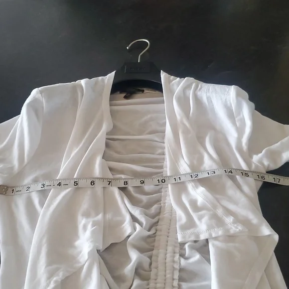 White Ruched Open Cardigan – Size M - Picture 5 of 5
